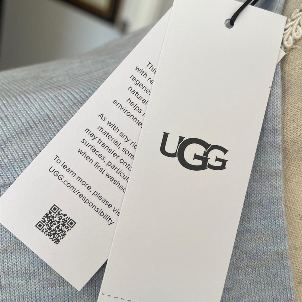 UGG W Monrose Soft & Cozy Blue/Gray Luxurious Bathrobe - Picture 2 of 5